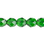 Fire-Polished 8mm Round Beads - Transparent Green Shades