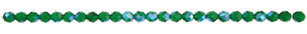 Czech Fire-Polished Round Bead 8mm Strands - Green Shades