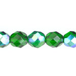 Fire-Polished 8mm Round Beads - Transparent Green Shades
