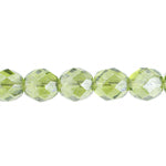 Fire-Polished 8mm Round Beads - Transparent Green Shades