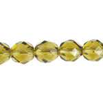 Fire-Polished 8mm Round Beads - Transparent Green Shades