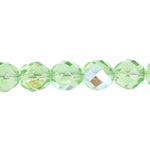 Fire-Polished 8mm Round Beads - Transparent Green Shades