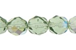 Fire-Polished 8mm Round Beads - Transparent Green Shades