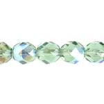Fire-Polished 8mm Round Beads - Transparent Green Shades