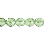 Fire-Polished 8mm Round Beads - Transparent Green Shades