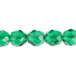 Fire-Polished 8mm Round Beads - Transparent Green Shades