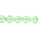Fire-Polished 8mm Round Beads - Transparent Green Shades