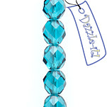 Czech Fire-Polished Round Bead 8mm Strands - Blue Shades