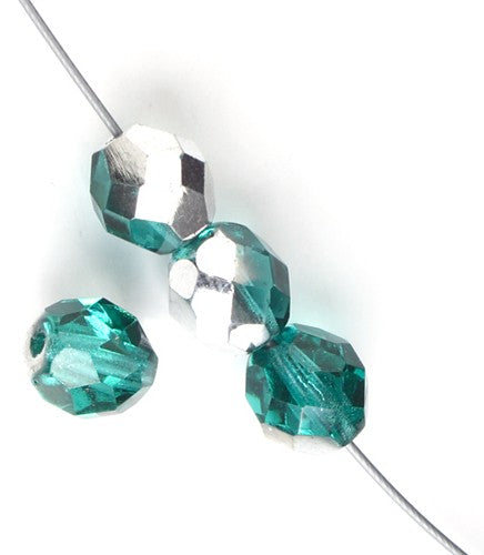 Czech Fire-Polished Round Bead 8mm Strands - Blue Shades