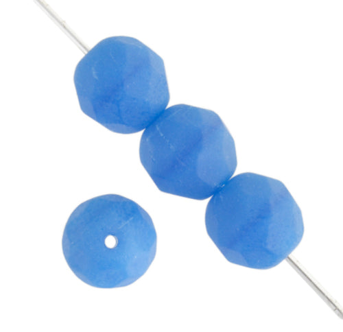 Fire-Polished 8mm Round Beads - Opaque Blue Shades