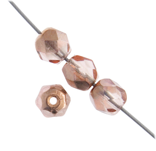 Czech Fire-Polished Round Bead 8mm Strands - Pink/Purple Shades