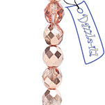 Czech Fire-Polished Round Bead 8mm Strands - Pink/Purple Shades