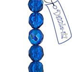 Czech Fire-Polished Round Bead 8mm Strands - Blue Shades