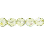 Fire-Polished 8mm Round Beads - Transparent Green Shades