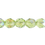 Fire-Polished 8mm Round Beads - Transparent Green Shades