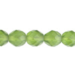 Fire-Polished 8mm Round Beads - Transparent Green Shades