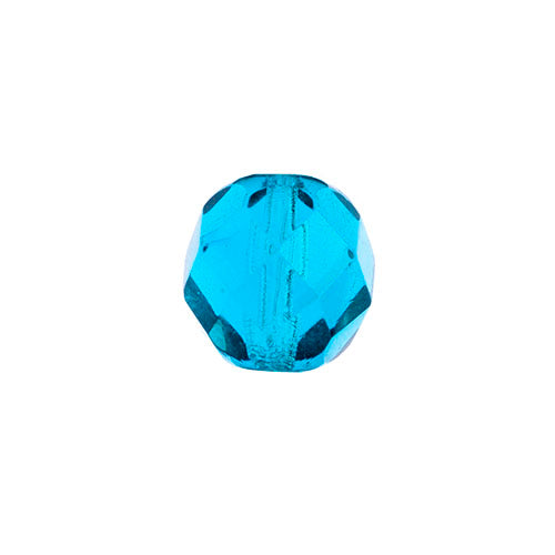 Czech Fire-Polished Round Bead 8mm Strands - Blue Shades