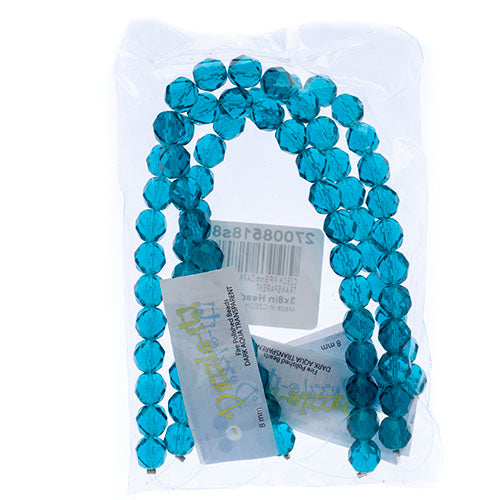 Czech Fire-Polished Round Bead 8mm Strands - Blue Shades