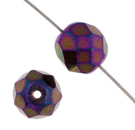 Fire-Polished 8mm Round Beads - Purple Shades