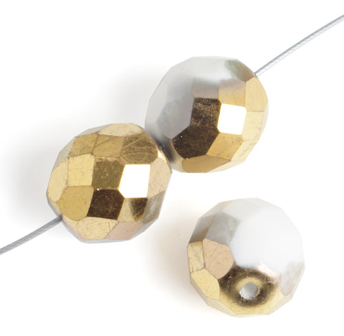 Fire-Polished Round Beads 12mm - White Shades