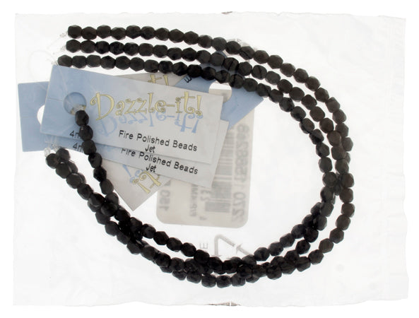 Czech Fire-Polished Round 4mm - Opaque Strands