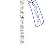 Czech Fire-Polished Round 4mm - Transparent Crystal/Grey Strands