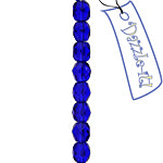 Czech Fire-Polished Round 4mm - Transparent Blue Strands
