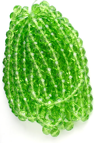 Fire-Polished 8mm Round Beads - Transparent Green Shades