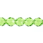 Fire-Polished 8mm Round Beads - Transparent Green Shades
