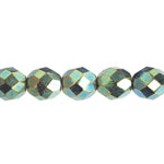 Fire-Polished 8mm Round Beads - Transparent Green Shades