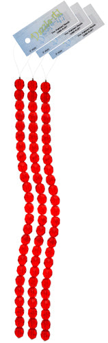 Czech Fire-Polished Round Bead 8mm Strands - Red/Orange Shades