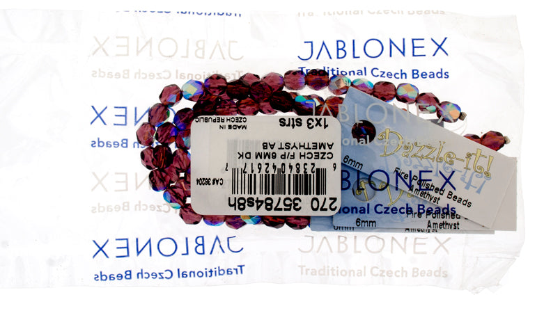 Fire-Polished 6mm Round Bead Strands