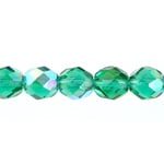 Fire-Polished 8mm Round Beads - Transparent Green Shades