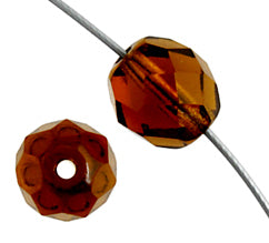 Czech Fire-Polished Round Bead 8mm Strands - Brown Shades