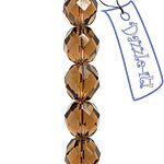 Czech Fire-Polished Round Bead 8mm Strands - Brown Shades