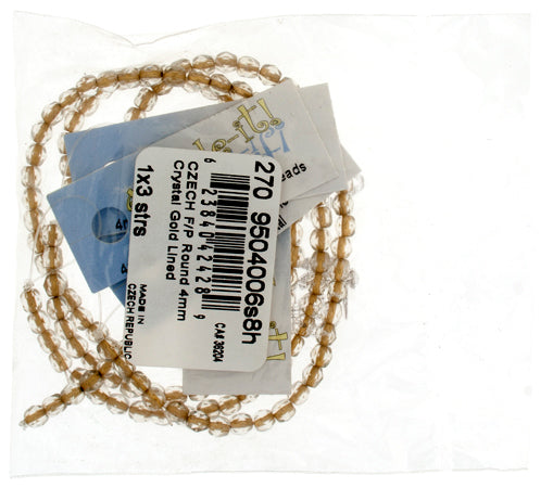 Czech Fire-Polished Road 4mm - Color Lined Strands