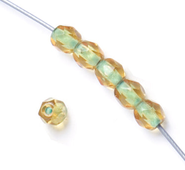 Czech Fire-Polished Road 4mm - Color Lined Strands