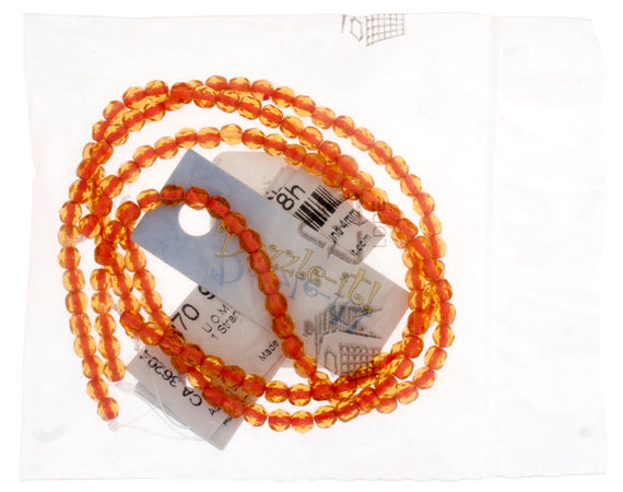 Czech Fire-Polished Road 4mm - Color Lined Strands