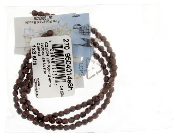 Czech Fire-Polished Round 4mm - Opaque Strands