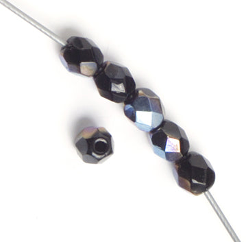 Czech Fire-Polished Round 4mm - Opaque Strands