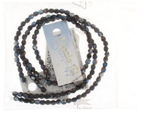 Czech Fire-Polished Round 4mm - Opaque Strands