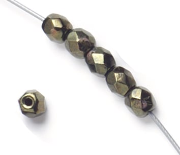 Czech Fire-Polished Round 4mm - Opaque Strands