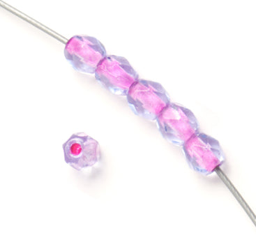 Czech Fire-Polished Road 4mm - Color Lined Strands