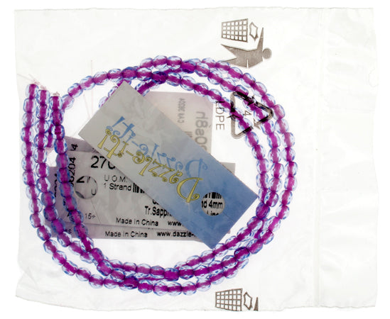 Czech Fire-Polished Road 4mm - Color Lined Strands