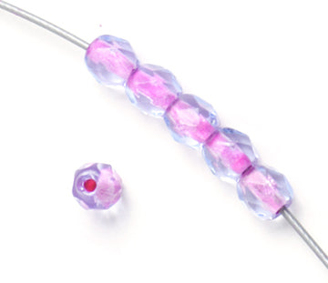 Czech Fire-Polished Road 4mm - Color Lined Strands