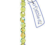 Czech Fire-Polished Round 4mm - Transparent Green Strands