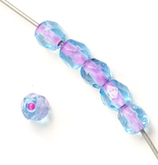 Czech Fire-Polished Road 4mm - Color Lined Strands