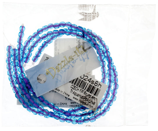 Czech Fire-Polished Road 4mm - Color Lined Strands