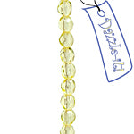 Czech Fire-Polished Round 4mm - Transparent Yellow/Brown Strands