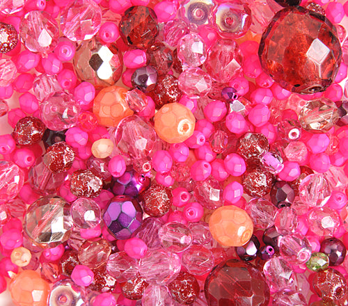 Glass Firepolished Loose Bead Mixes